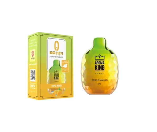 Безникотиновый одноразовый Pod Aroma King Jewel 8000 650 mAh Triple Mango 0% (Сочное манго)